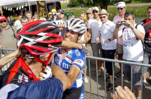 Motorist not fighting cyclist. 