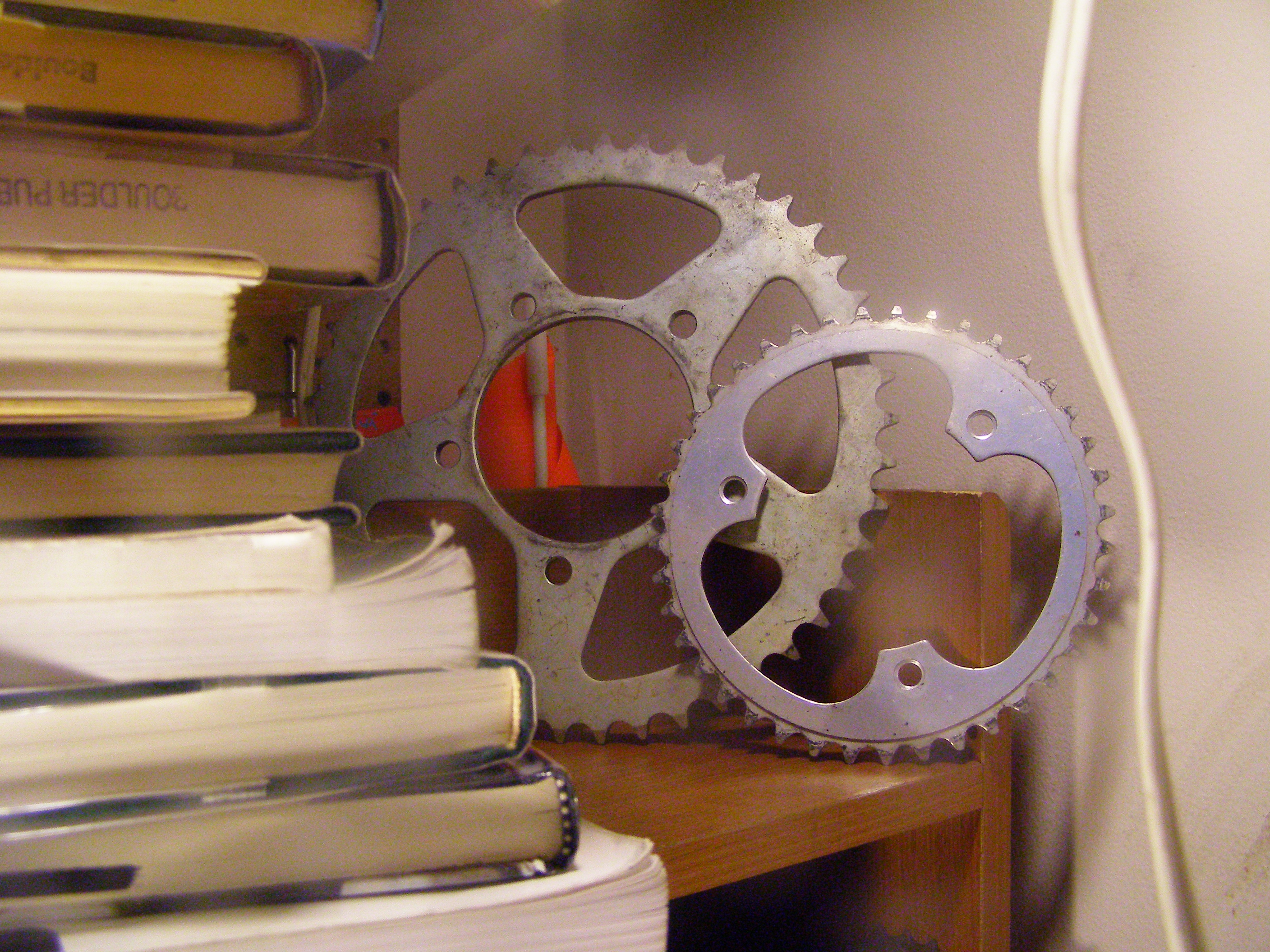 Local Colorado Bike Store Displays Chainrings of Various Sizes